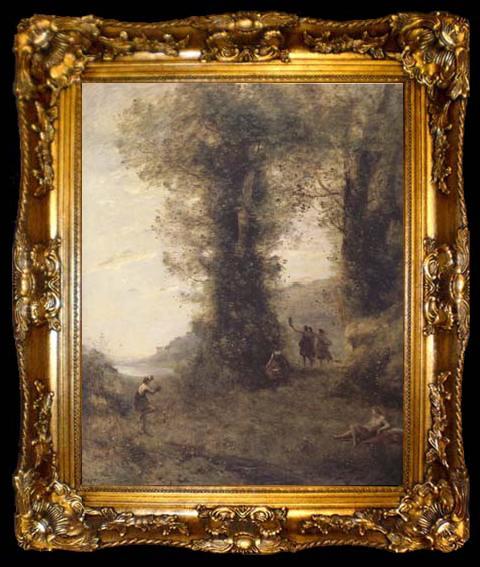 framed  Jean Baptiste Camille  Corot Pastorale (mk11), ta009-2
